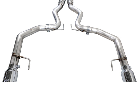 AWE 2024 Ford Mustang GT Fastback S650 RWD Track Edition Cat-Back Exhaust w/ Dual Chrome Silver Tips - 3020-32650