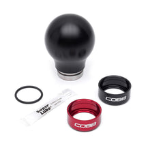 Load image into Gallery viewer, Cobb Subaru 6-Speed Weighted COBB Shift Knob - Black (Incl. Both Red + Blk Collars) - 213360-BK