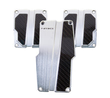 Load image into Gallery viewer, NRG Brushed Aluminum Sport Pedal M/T - Silver w/Black Carbon - PDL-100SL