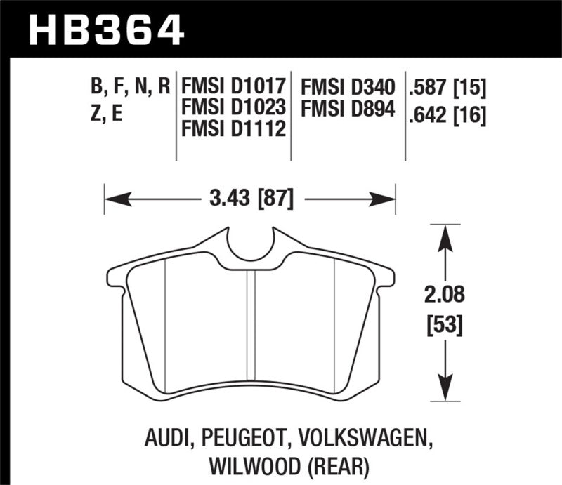 Hawk 98-00 Audi A4 2.8L Avant Rear ER-1 Brake Pads - HB364D.587