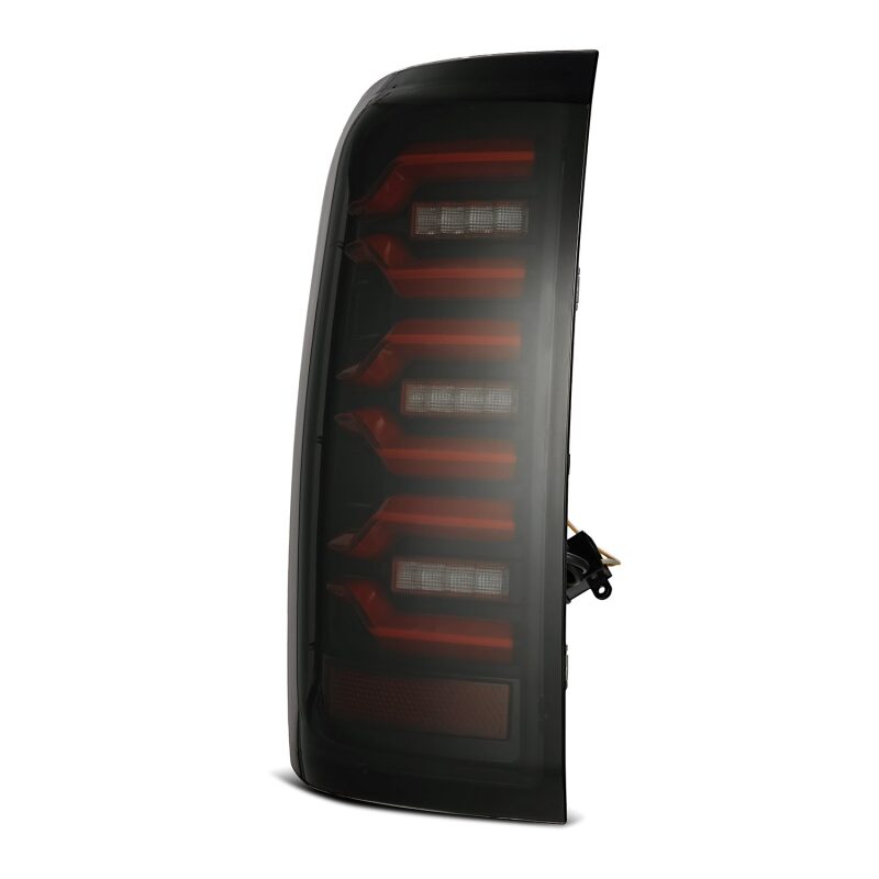 AlphaRex 14-18 Chevy Silverado 1500 Luxx-Series LED Tail Lights Black/Red w/Activ Light/Seq Signal - 620050