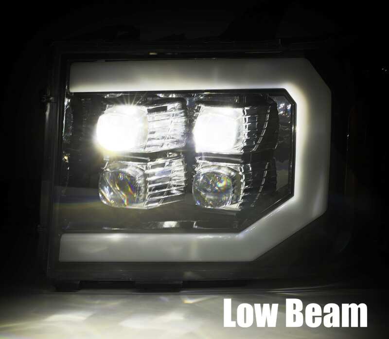 AlphaRex 07-13 GMC 1500HD NOVA LED Proj Headlights Plank - Jet Black w/Activ Light/Seq Signal/DRL - 880608