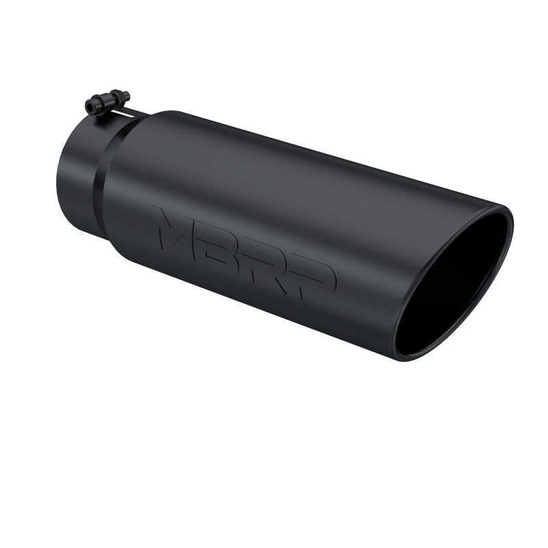 MBRP Universal Tip 6in OD Angled Rolled End 5in Inlet 18in Length Black Finish Exhaust - T5125BLK