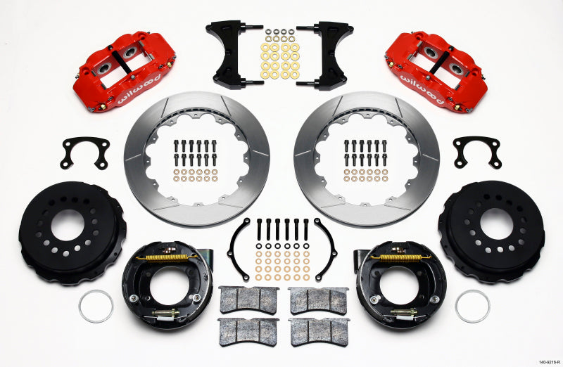 Wilwood Narrow Superlite 4R Rear P-Brk Kit 12.88in Red Big Ford New Style 2.36in Offset - 140-9218-R