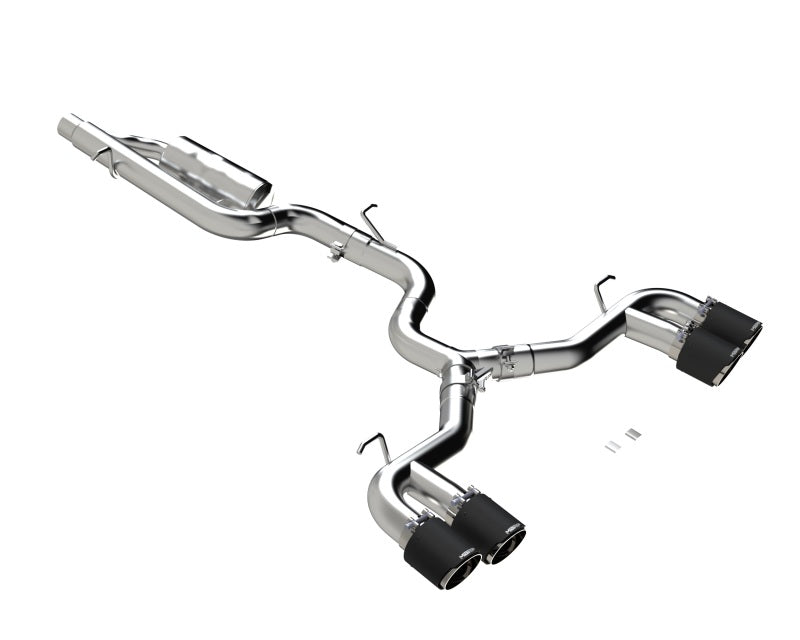 MBRP 2022 Volkswagen Golf R MK8 3in Cat-Back Quad Rear w/ Carbon Fiber Tips Valve Delete Exhaust - S46123CF