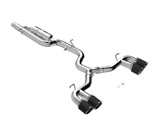 MBRP 2022 Volkswagen Golf R MK8 3in Cat-Back Quad Rear w/ Carbon Fiber Tips Valve Delete Exhaust - S46123CF