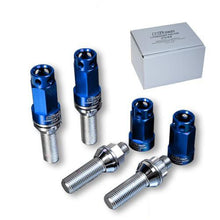 Load image into Gallery viewer, Project Kics Leggdura Racing Bolt &amp; Lock Set ZS44 (16 + 4 Locks) 28mm 14x1.50 60 Degree - Blue - WZS443028U