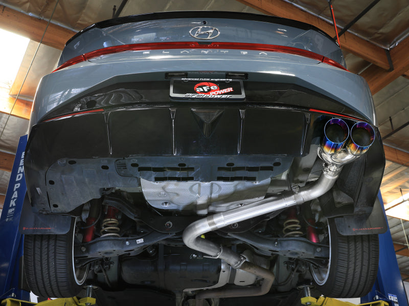 aFe Takeda Axle-Back Exhaust System Hyundai Elantra N Line 21-25 L4-1.6L- Blue Flame Tip - 49-37045-L