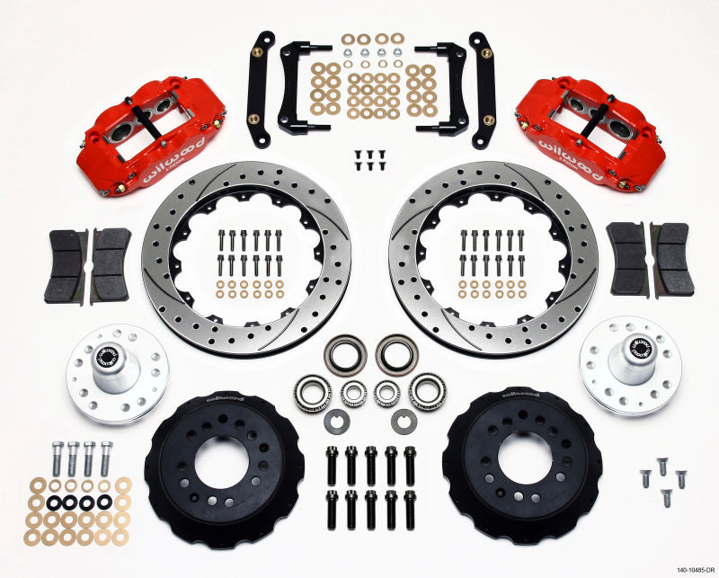 Wilwood Narrow Superlite 6R Front Hub Kit 12.88in Drill Red 70-78 Camaro (*Line Kit Needed*) - 140-10485-DR