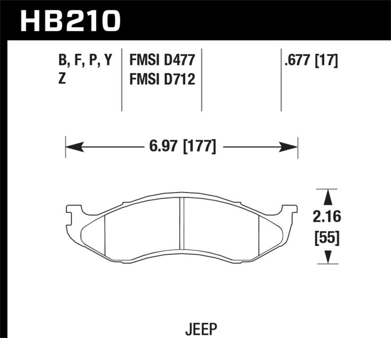 Hawk Performance Ceramic Street Brake Pads - HB210Z.677