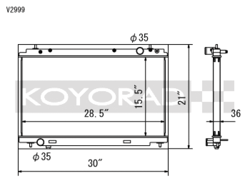 Koyo 07-08 Nissan 350Z VQ35HR (MT) Radiator - V2999