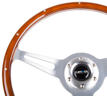 Load image into Gallery viewer, NRG Classic Wood Grain Steering Wheel (365mm) Wood w/Metal Accents &amp; Polished Alum. 3-Spoke Center - ST-065