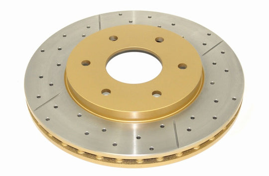 DBA 04-07 Infiniti QX56 Front Street Series Drilled & Slotted Rotor w/Gold Hat - DBA2306X