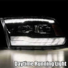 Load image into Gallery viewer, AlphaRex 09-18 Dodge Ram 1500HD PRO-Series Proj Headlights Plank Style Black w/Seq Signal/Smoked DRL - 880593