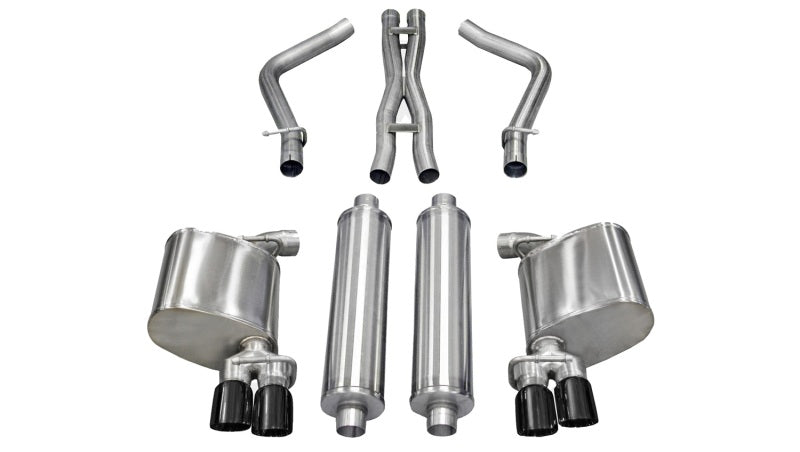 Corsa 2011-2014 Dodge Charger R/T 5.7L V8 Black Xtreme Cat-Back Exhaust - 14522BLK