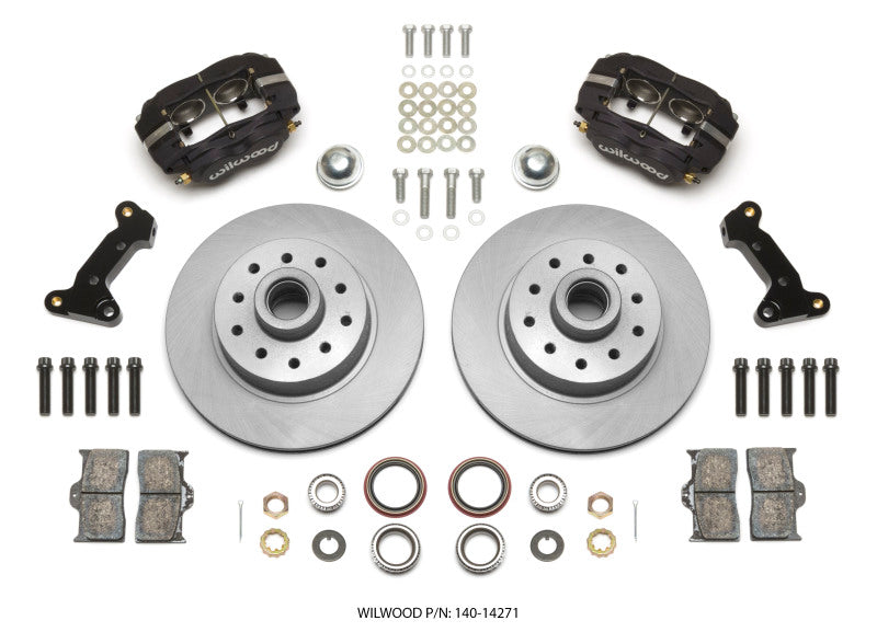 Wilwood Forged Dynalite Front Kit 11.03in 1 PC Rotor&Hub 74-80 Pinto/Mustang II Disc Spindle only - 140-14271