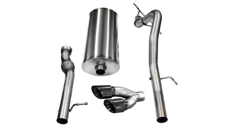 Corsa 2011-2014 GMC Yukon 6.2L V8 3in Cat-Back Single Side w Twin 4in Black Pro-Series Tips - 14882BLK