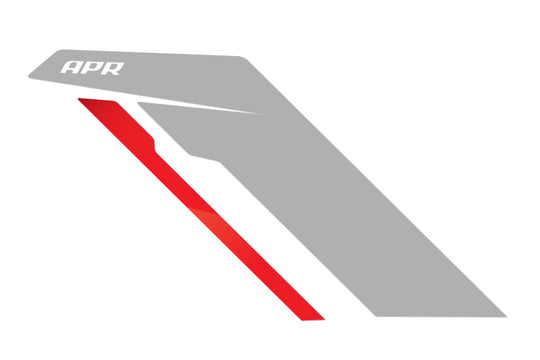 APR Sideburn Stickers - Silver APR/Red Stripe (Pair) - PM100333