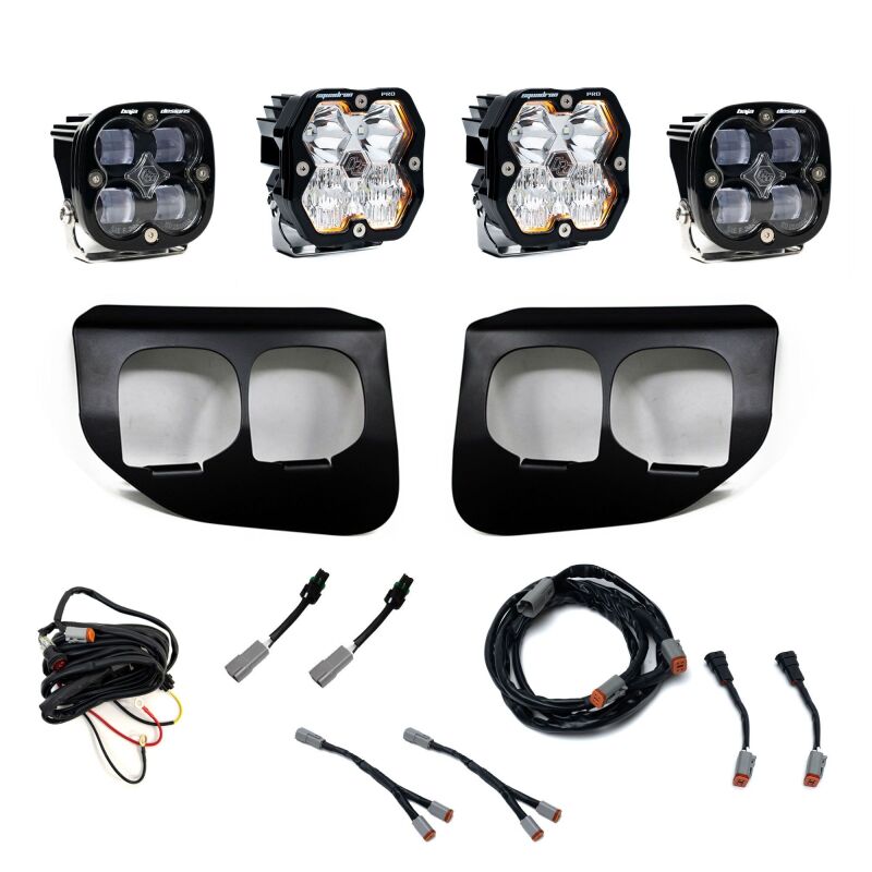 Baja Designs 20-22 Ford Super Duty Squadron 2.0 Pro/SAE Dual Fog Pocket Kit (Driving/Combo) - Clear - 440039