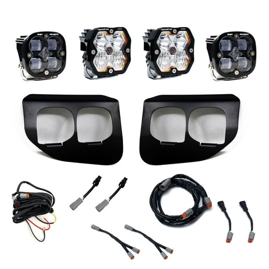 Baja Designs 20-22 Ford Super Duty Squadron 2.0 Pro/SAE Dual Fog Pocket Kit (Driving/Combo) - Clear - 440039