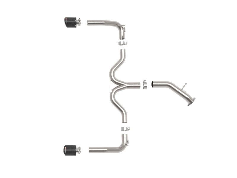aFe Takeda 20-21 Kia Forte GT 1.6L (t) 3in to 2.5in SS Axle-Back Exhaust System w/ Carbon Fiber Tips - 49-37037-C