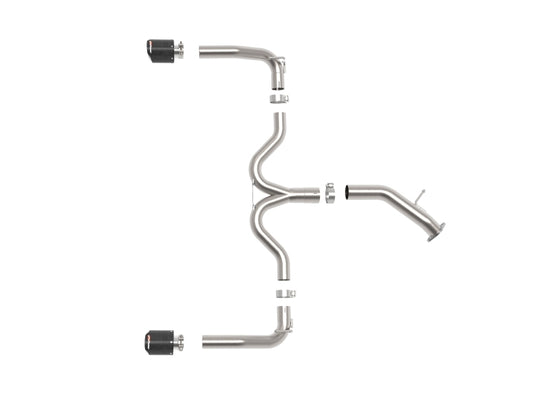 aFe Takeda 20-21 Kia Forte GT 1.6L (t) 3in to 2.5in SS Axle-Back Exhaust System w/ Carbon Fiber Tips - 49-37037-C