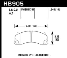 Load image into Gallery viewer, Hawk 17-20 Porsche 911 Front ER-1 Brake Pad Set - HB905D.646