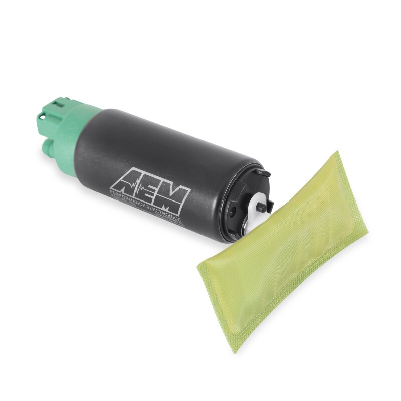 AEM 400 LPH E85 Compatible Fuel Pump Kit - Single Barb - Ethanol Compatible - 50-1235