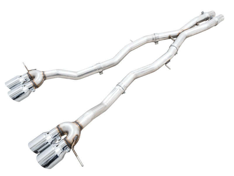 AWE Tuning Track Edition Cat-Back Exhaust for BMW G8X M3/M4 - Chrome Silver Tips - 3020-43482