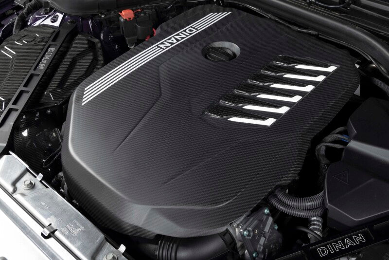 Dinan 19-26 BMW B58D (G01/G02/G20/G22/G23/G26/G42) Matte Carbon Fiber Engine Cover w/Gloss Accents - D590-0004