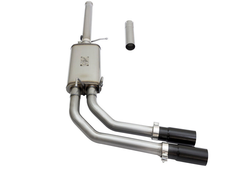 aFe Rebel Series CB 3in Middle Side Exit SS Exht w/ Black Tips 09-16 Chevy Silverado/GMC Sierra 1500 - 49-44062-B