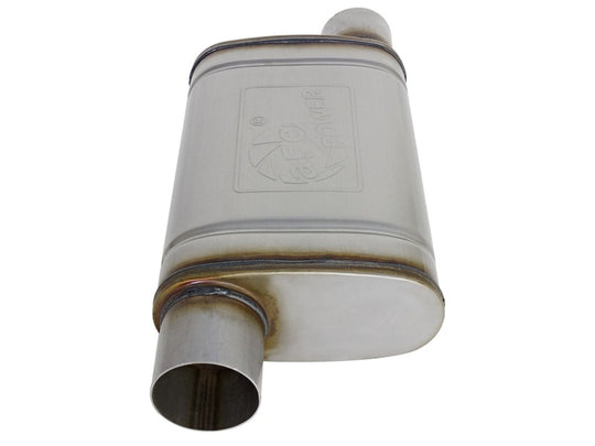 aFe MACH Force-Xp 409 SS Muffler 3in ID Offset/Offset x 4in H x 9in W x 14in L - Oval Body - 49M00030