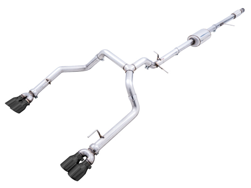 AWE Tuning 4th Gen GM 1500 5.3L 0FG Cat-Back Split Rear Exit (w/ Bumper Cutouts) - Quad Diamond Tips - 3015-43202