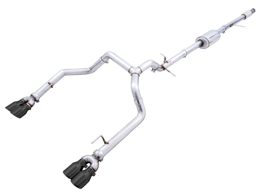 AWE Tuning 4th Gen GM 1500 5.3L 0FG Cat-Back Split Rear Exit (w/ Bumper Cutouts) - Quad Diamond Tips - 3015-43202
