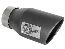 Load image into Gallery viewer, aFe MACH Force-Xp 3in 304 SS Metallic Black Exhaust Tip 3in In x 4-1/2in Out x 9in L Clamp-On Right - 49T30451-B091