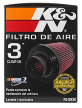 Load image into Gallery viewer, K&amp;N Universal Rubber Filter - Round Tapered 6in Base OD x 3in Flange ID x 6in H - RE-0930