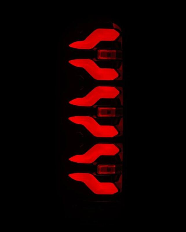 AlphaRex 87-96 Ford Bronco/F-150 Luxx-Series LED Tail Lights - Black Red - 658007