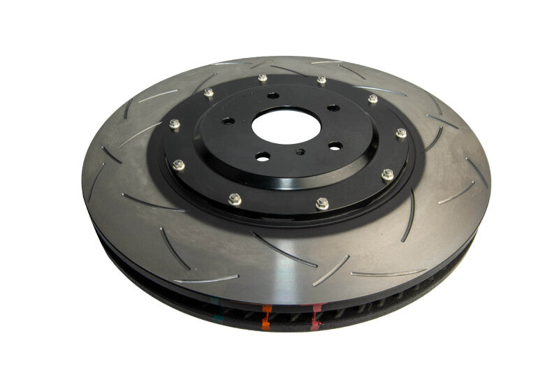 DBA T3 5000 Slotted Series w/ Black Hat Front Left 2012 Nissan GTR R35 - DBA52379BLKLS