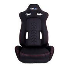 Load image into Gallery viewer, NRG Sport Seats (Pair) Cloth w/NRG Logo &amp; NRG Arrow Cushion Imprint - Black w/Red Stitch - RSC-800L/R