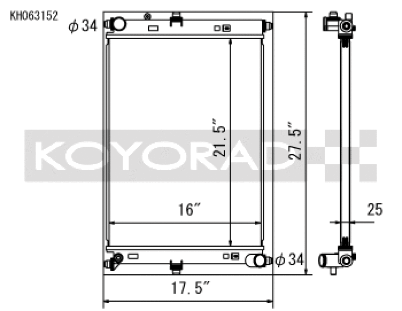 Koyo 2016 Mazda MX-5 Miata 2.0L I4 (MT) Aluminum Radiator - KH063152