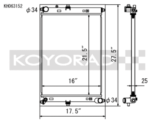 Koyo 2016 Mazda MX-5 Miata 2.0L I4 (MT) Aluminum Radiator - KH063152