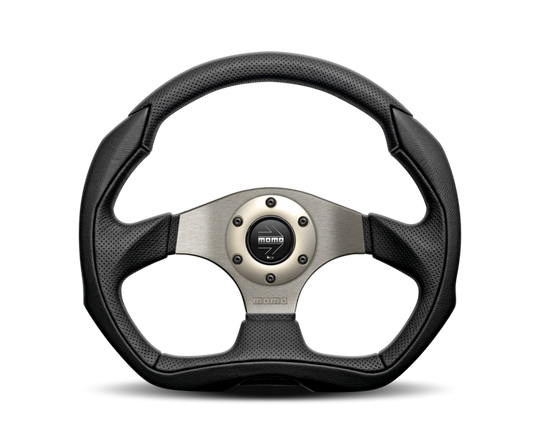 Momo Eagle Steering Wheel 350 mm - Black Leather/Anthracite Spokes - EAG35BK0S