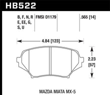 Load image into Gallery viewer, Hawk 2015 Mazda MX-5 Miata 2.0L 25th Anniversary Edition OE Incl.Clips Front ER-1 Brake Pads - HB522D.565