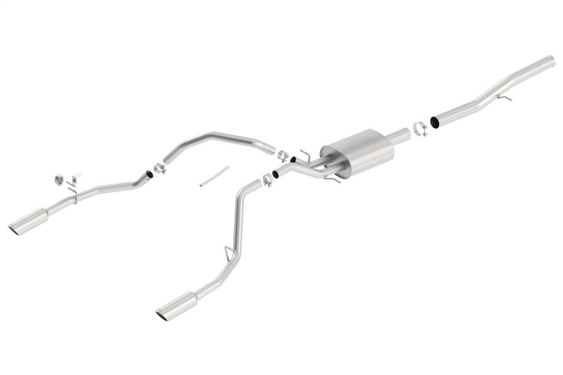 Borla 14 Silv/Sierra 1500 EC Std/CC Short 143.5in WB Touring Single Split Rear Exit Cat-Back Exhaust - 140570