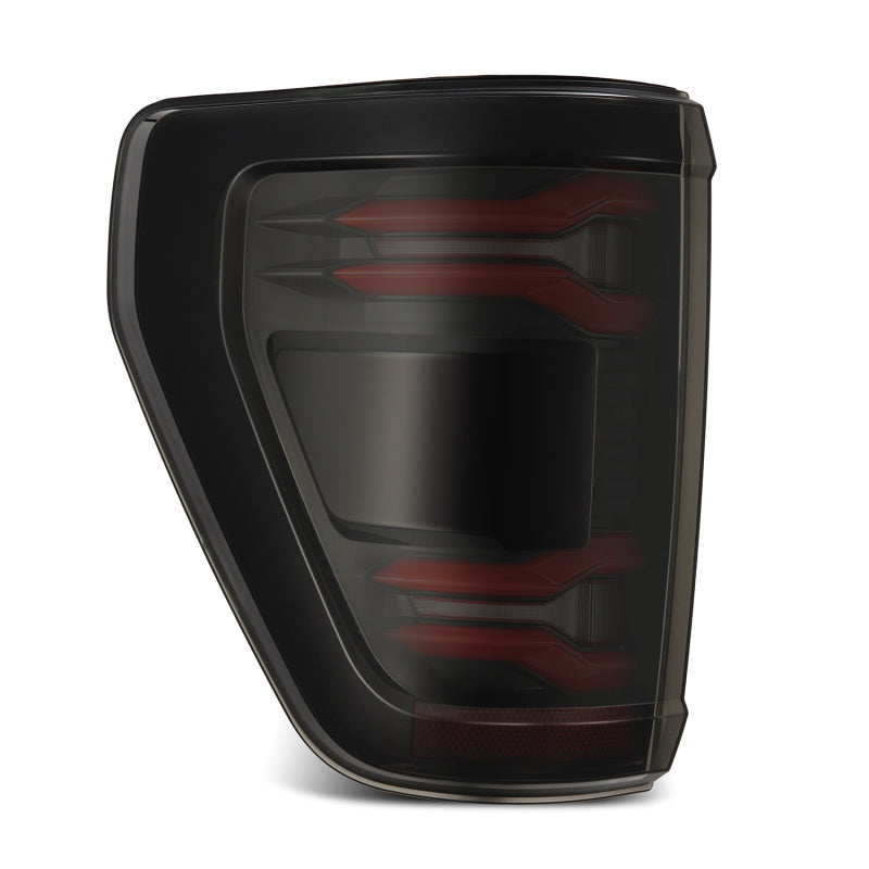 AlphaRex 24-25 Ford F-150 LUXX LED Taillights Blk-Red Activ Light/Seq Signal - Smoked Lens - 653038