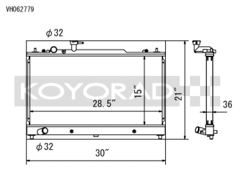 Koyo 06-08 Mazdaspeed 6 2.3L Turbo Radiator - VH062779