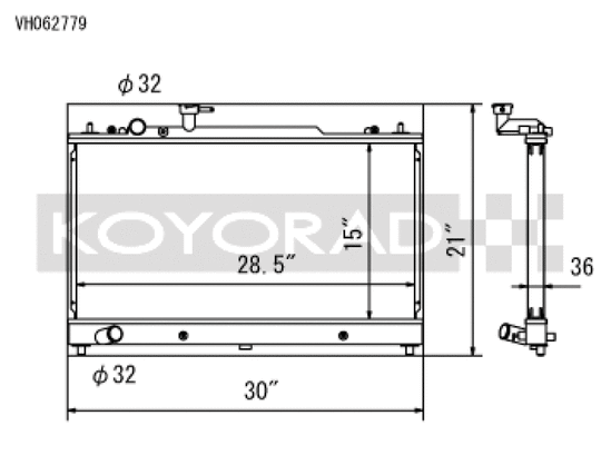 Koyo 06-08 Mazdaspeed 6 2.3L Turbo Radiator - VH062779