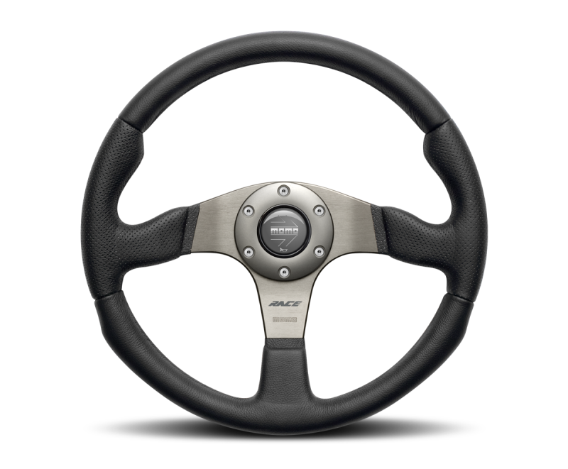Momo Race Steering Wheel 350 mm - Black Leather/Anthracite Spokes (1st Version) - RCE35BK1B