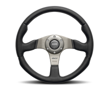 Load image into Gallery viewer, Momo Race Steering Wheel 350 mm - Black Leather/Anthracite Spokes (1st Version) - RCE35BK1B