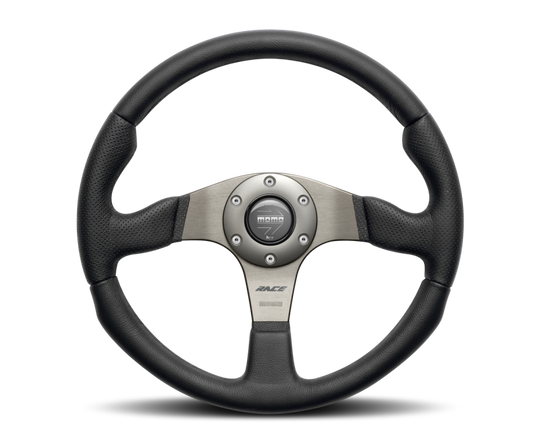 Momo Race Steering Wheel 350 mm - Black Leather/Anthracite Spokes (1st Version) - RCE35BK1B